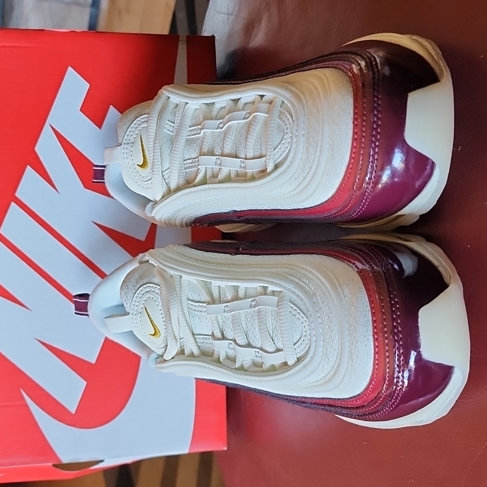 Nike: Air Max 97, Dark Beetroot, Cream/Maroon/Red/Gold, Women's 12